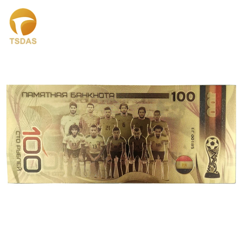 10 шт./лот новые банкноты из 24 каратного золота в русском стиле футбольные 100