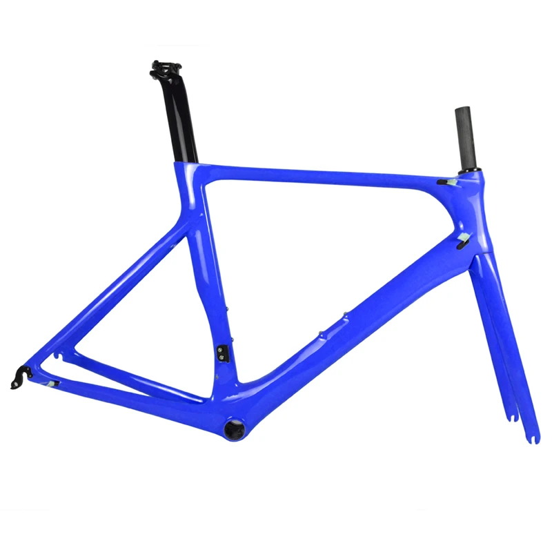 Blue Glossy Spcycle T1000 руль полностью из углеродного волокна, шоссейный велосипед рама 700C шоссейные углеродного волокна шоссейный велосипед из углеродного комплект BB86 Размеры 50/53/56 см - Цвет: Blue Glossy