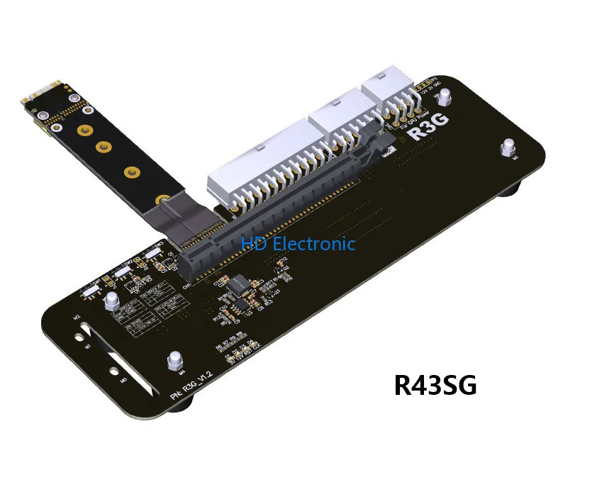 M.2 key M NVMe External Graphics Card Stand Bracket with PCIe3.0 x4 Riser Cable 25cm 50cm 32Gbs For ITX STX NUC VEGA64 GTX1080ti