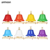 ammoon 8 notes colorful hand bells set musical percussion instrument iron plastic material for children baby early education