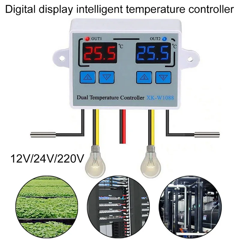 Цифровой термостат для контроля температуры цифровой Интеллектуальный двойной