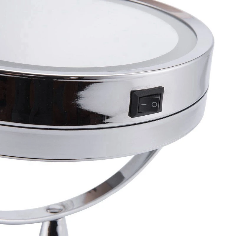 

Bath Mirror Led Cosmetic Mirror 1X/3X nification Wall Mounted Adjustable Makeup Mirror Dual Arm Extend 2-Face Bathroom Mirror