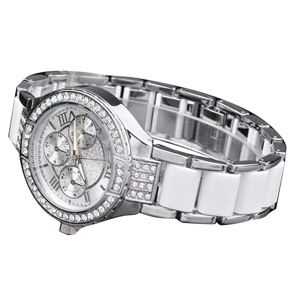 

Ladies Watch Fashion Women Watches Quartz Wrist Watch Women Rhinestone Round Dial Roman Numeral Sub-dial Analog Women watches