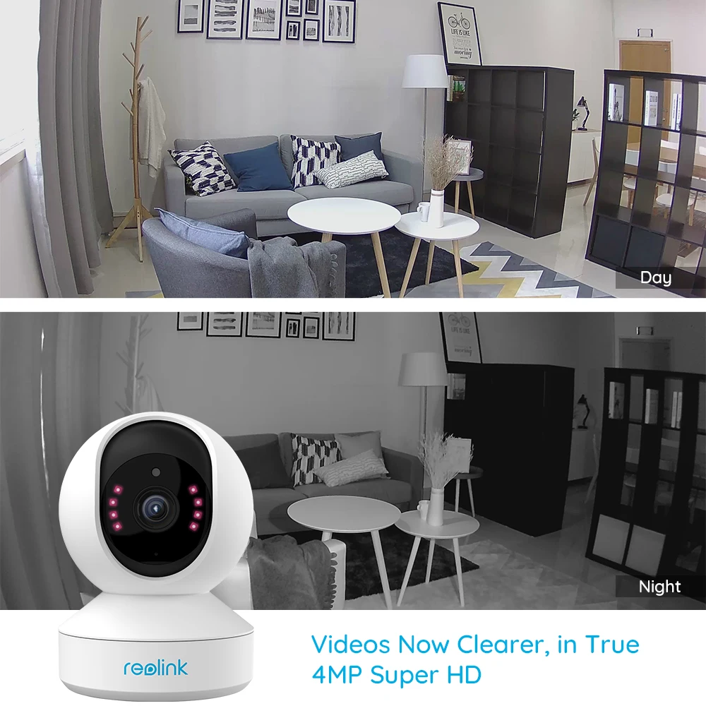 Reolink, 3MP, Full HD, панорамирование/наклон, wifi камера, белый, детский монитор, 2,4G, домашняя, для безопасности, видео, IP камера E1