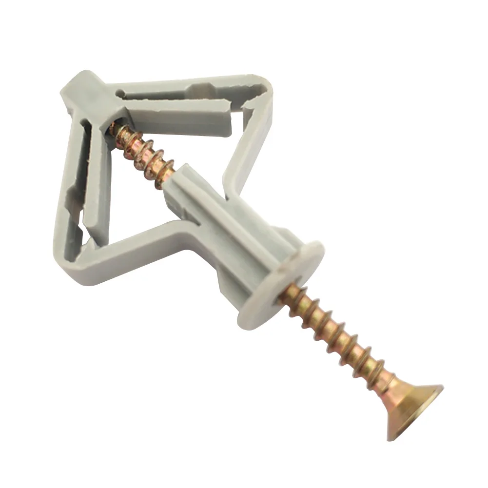 

100pcs Metal Tapping Self Drilling Expansion With Screws High Strength Drywall Anchor Kit Home Ribbed Bolt Wall Hardware Pierced