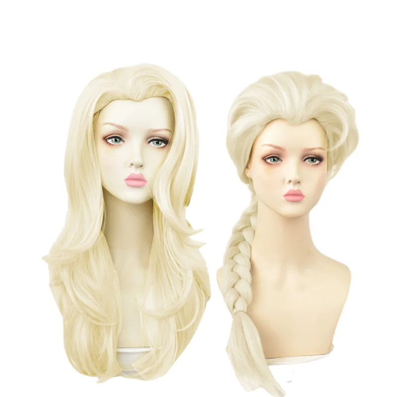 

Elsa braided hair cosplay Cos wig Golden Beauty pointed animation wig anime cosplay