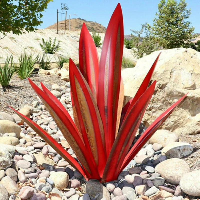 

DIY Assemble Art Tequila Rustic Garden Lawn Yard Sculpture 9Leaves Art Sculpture Home Outdoor Garden Signs Decor Accessories