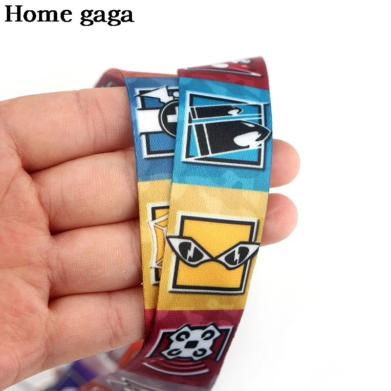 

Homegaga D2919 Wholesale 20pcs/lot Rainbow Six Game Neck Lanyards keys Holder Keychain Cell Phones Cameras Webbing Tape