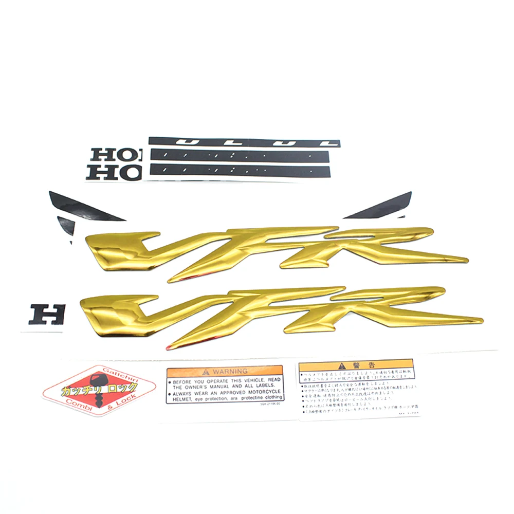 Gold ACZ 3D мотоцикл VFR логотип наклейка чехол для HONDA VFR400 VFR800 VFR1200(VFR) значок - Цвет: Gold