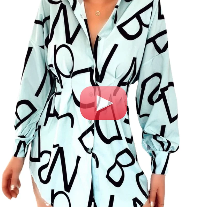 

Women's dress autumn new print pleated corset shirt dress