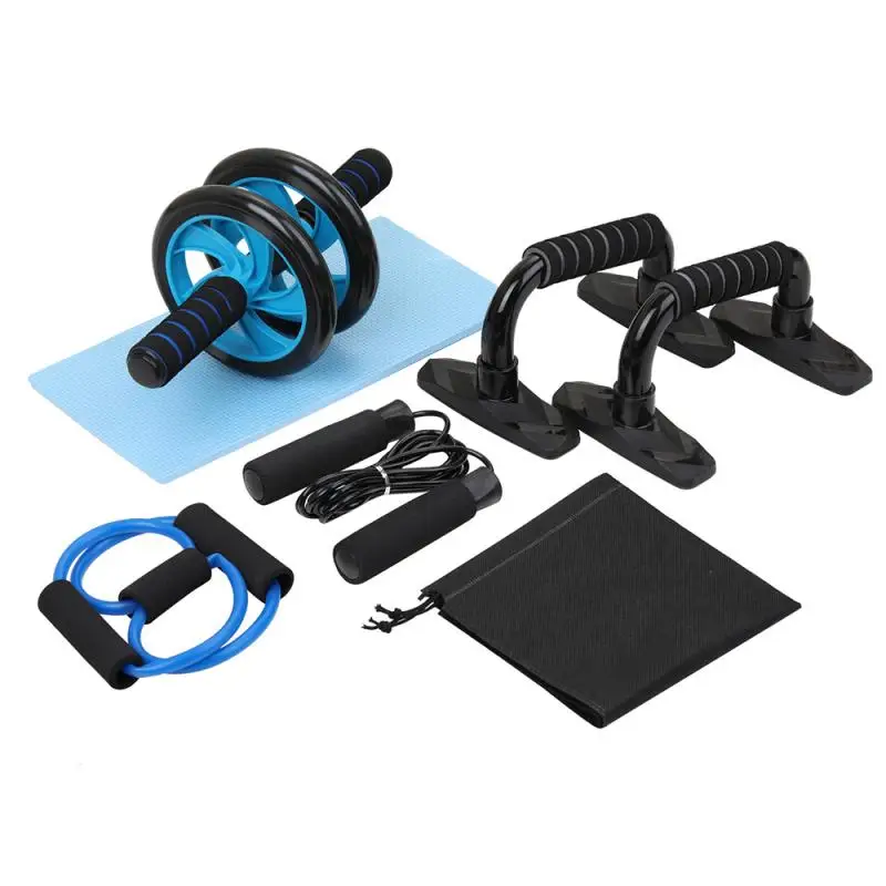 

Muscle Exercise Equipment Abdominal Press Wheel Roller Home Fitness Equipment Gym Roller Trainer with Push UP Bar Jump Rope
