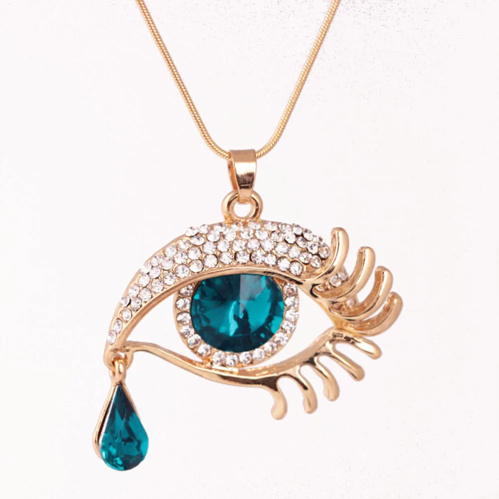 Ожерелье в виде глаз темно синего золота 2020 ожерелье с кристаллами форме капли