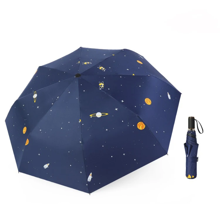 YADA Creative Star Universe Series Umbrella Fold Rainy Stellar Planet UV Rainproof Sun Parasol Umbrellas Female YD237 | Дом и сад