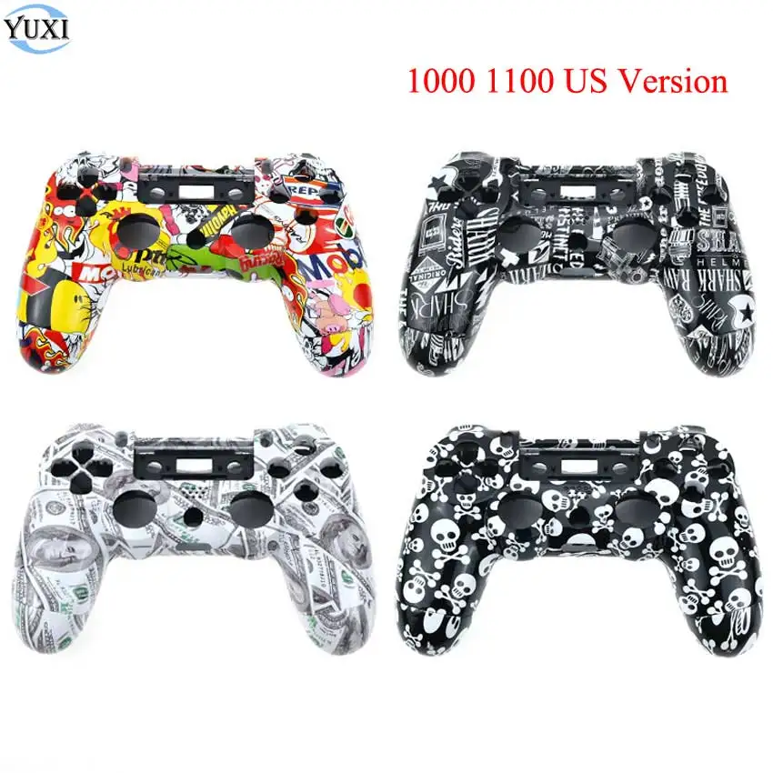 

YuXi Cool Front Back Hard Plastic Upper Controller Handle Housing Shell Case Cover For Sony PS4 US Version 1000 1100 JDM-001