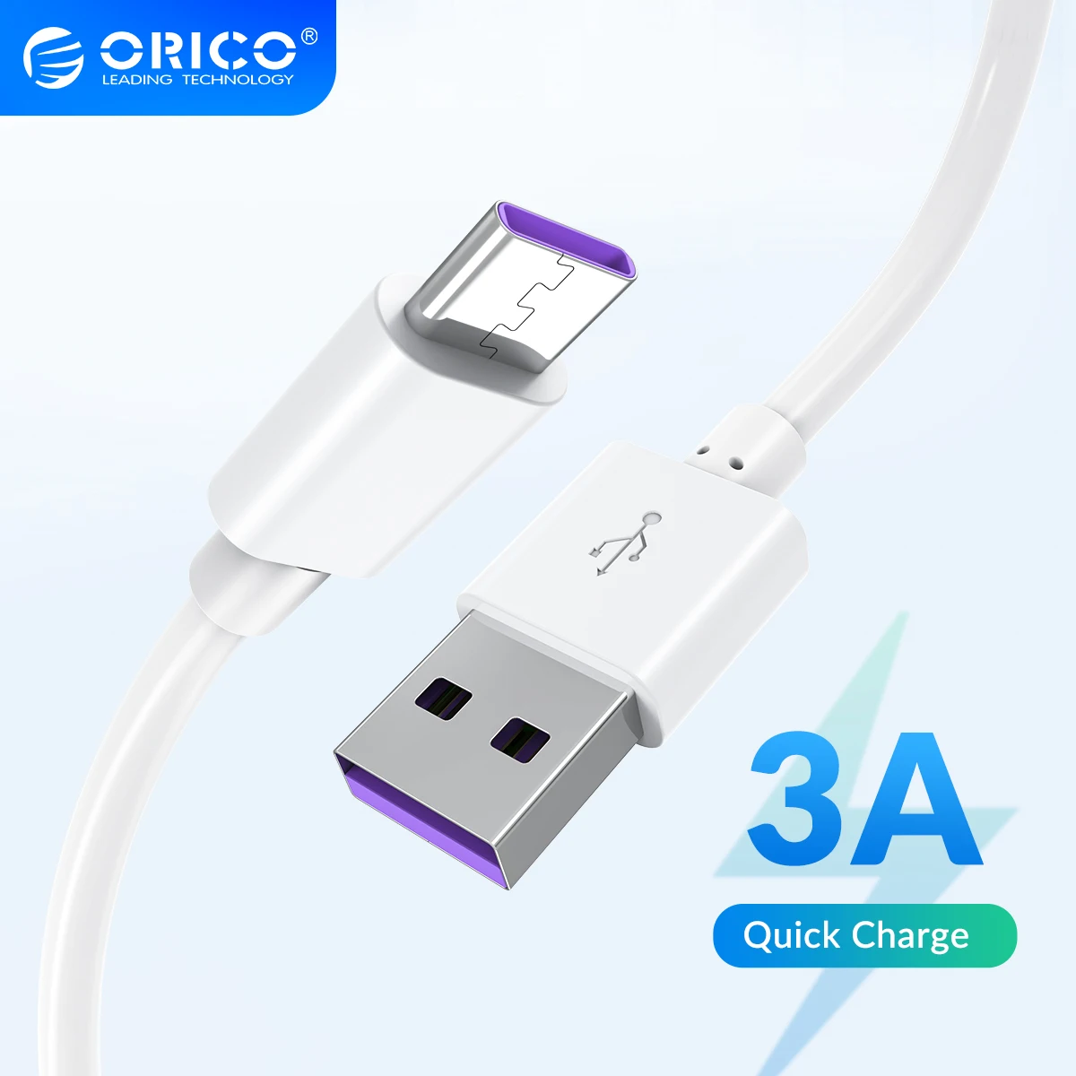ORICO 3A USB Type C QC3.0 кабель для быстрой зарядки Huawei P30 Mate 20 Pro Xiaomi Mi 9 HTC Macbook LG G5 мобильный