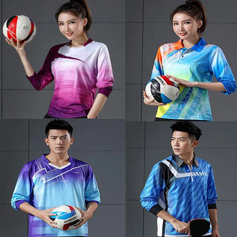 

2021 Men women Tennis Long-sleeved sports T-shirt,Quick-dry Table tennis wear Shirts,Badminton clothes Sport Pant Running shirt