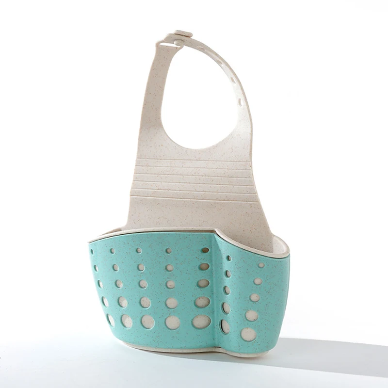 Пшеницы Doublelayer Регулируемый оснастки на раковина полка мыло мешок для хранения