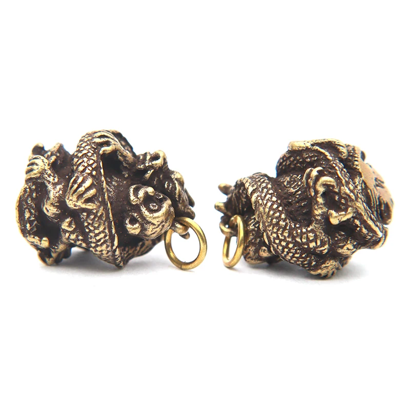 Ретро Медный Китайский Зодиак животное дракон обнимающая обезьяна счастливая