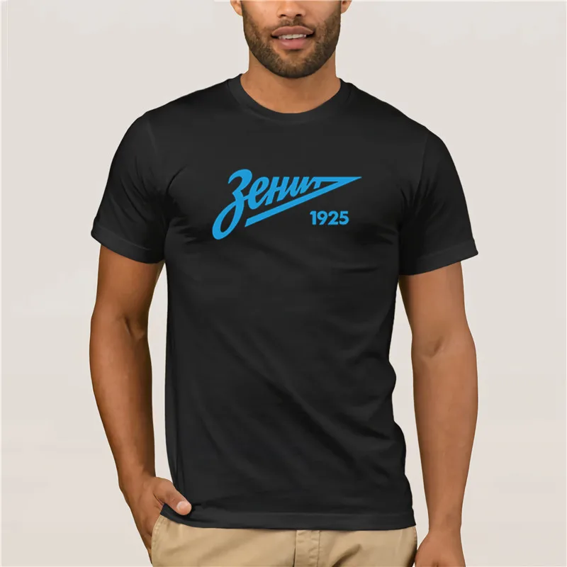 Модная мужская футболка с принтом короткий рукав Зенит Россия футбол CAMISETA FUTBOL