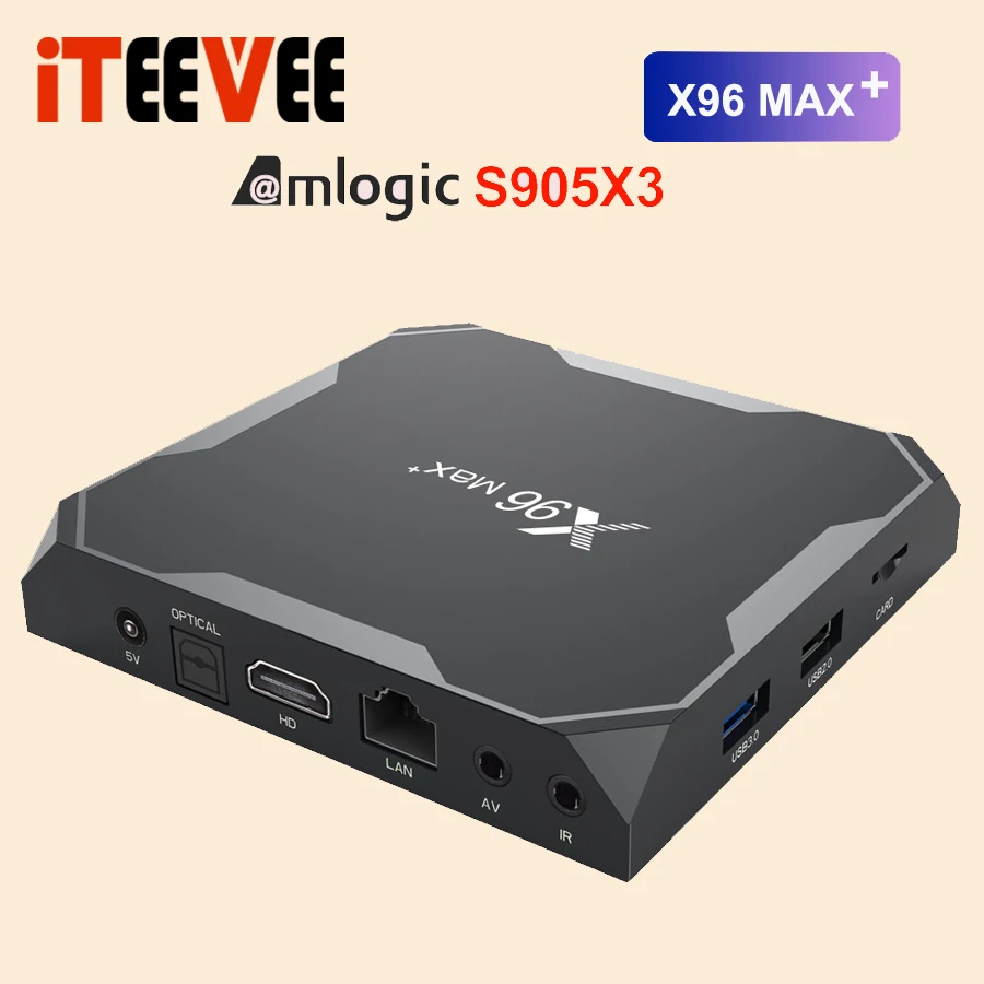 ТВ-приставка X96 MAX Plus Android 9.0 1 шт. 4 Гб ОЗУ Amlogice S905X3 2 ГБ 16 8K видеоплеер 4G и 5G Dual Wi-Fi Youtube