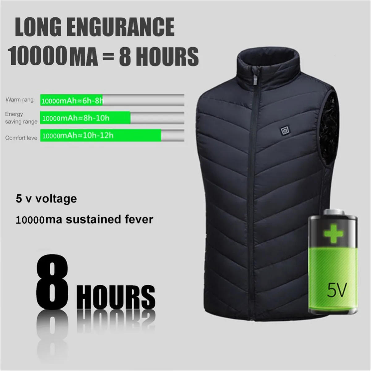 

Temperature Control USB Charging Heating Vest Electric Heated Jacket Flexible Thermal Winter Warm Vest Outdoor Camping Hiking