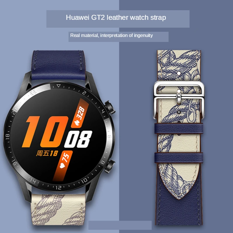 

Leather strap for huawei GT 2 46mm 42mm Bracelet Watchband for HONOR Magic personality original sports version for men women
