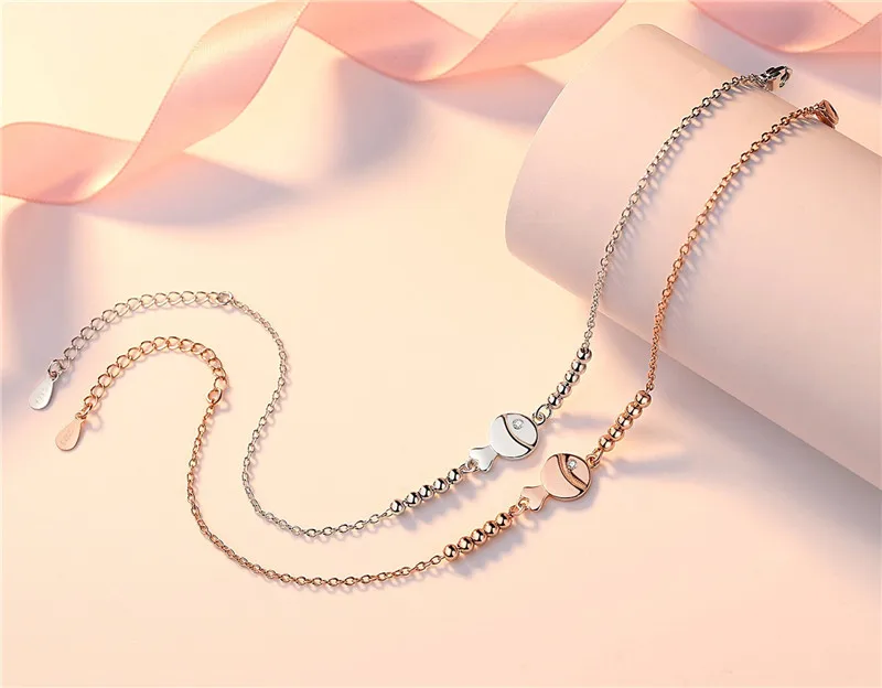 Женский браслет из серебра 925 пробы модные дизайнерские браслеты розового золота