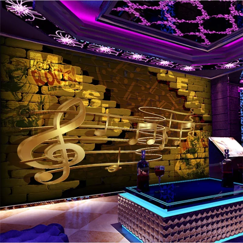 Обои wellyu на заказ 3D обои сломанная стена из музыки космические заметки бар k ТВ