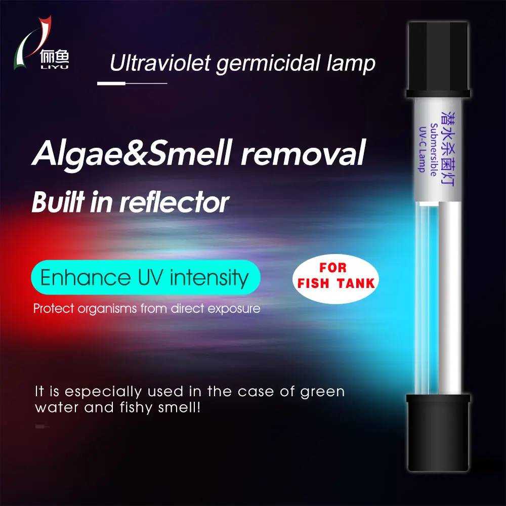 

Подводная аквариумная УФ стерилизатор лампы, Водонепроницаемый ультрафиолетовый светильник для аквариума, удаления водорослей и удаления...