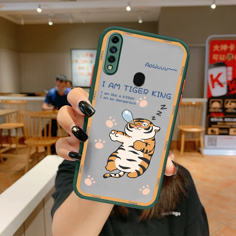 

Sleeping Tiger Liquid Silicone Case For OPPO A83 A57 A39 A37 A7 A5 A3S A31 A8 A93 A54 A72 4G 5G A91 A92 A52 A3 Phone Back Cover
