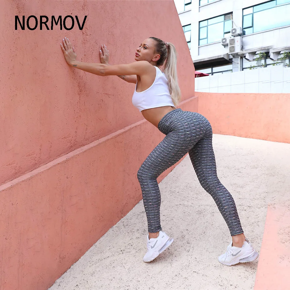 NORMOV Stripe Seamless Leggings Slim Fit Hip Lifting Women's Sports Pants Fitness Tight Pants Trousers For Female Women Leggings