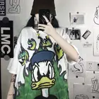 Летняя Новинка, Женская свободная универсальная рубашка в стиле Харадзюку С мультяшным принтом, футболка с коротким рукавом, футболки с графическим принтом, готические топы, женские футболки