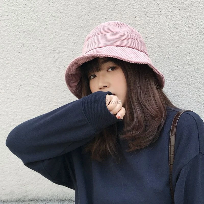 Осенне зимняя Вельветовая Панама для мужчин и женщин однотонная с широкими