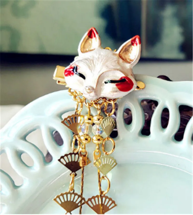 1pcs Fox Лиса заколка для волос в виде кролика Ленточки заколка для волос Косплэй для кимоно Hanfu ручной работы XB Sa женские аксессуары для волос для милых девочек на каждый день мужская обувь ручной работы; Новинка - Цвет: 1pcs Fox
