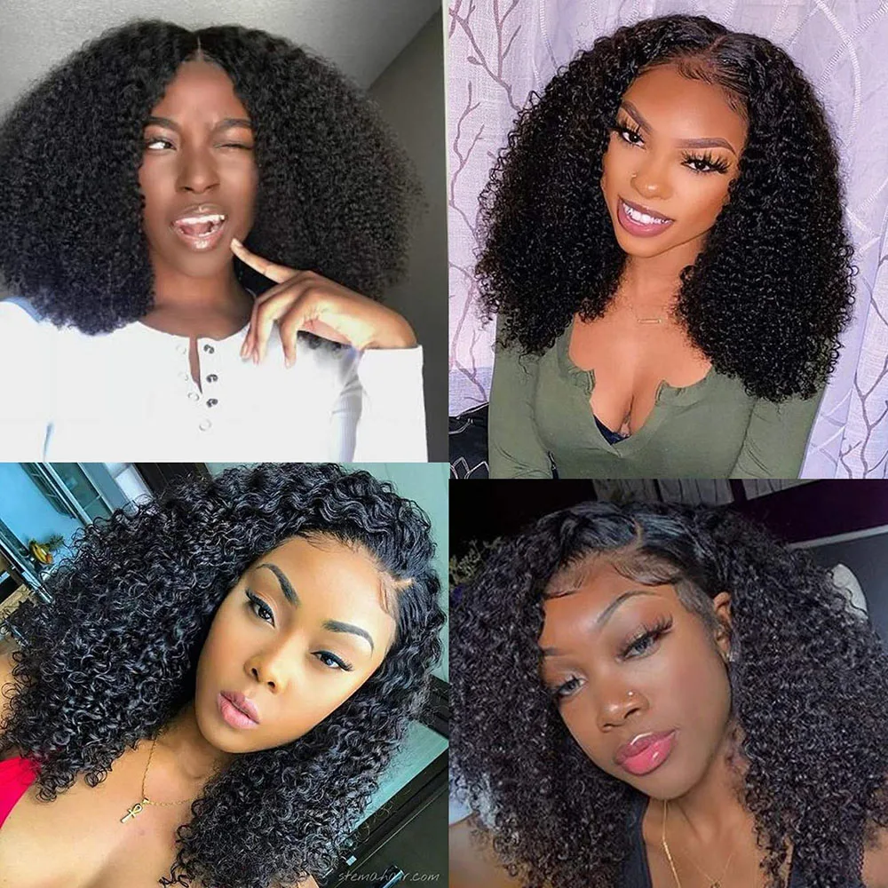 Парик Bliss с U-образной частью человеческие волосы курчавый прямой парик афро