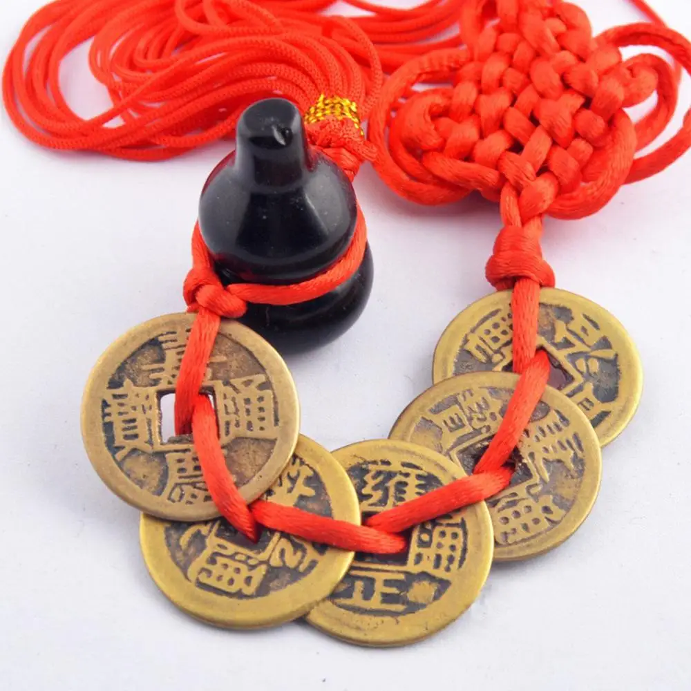 Обсидиан Тыква кукурбит императоры фэн шуй монеты Lucky Chinese olds Фортуна медная