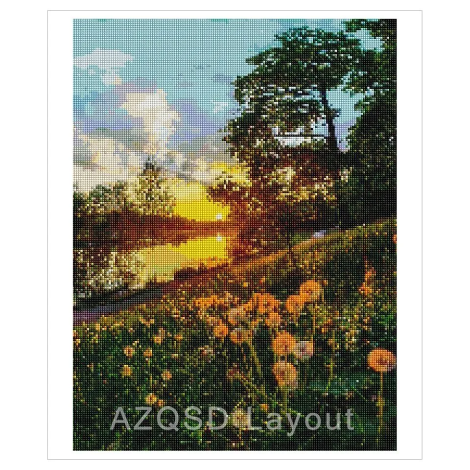 AZQSD Алмазная вышивка продажа пейзаж цветок подарок домашний декор рукоделие
