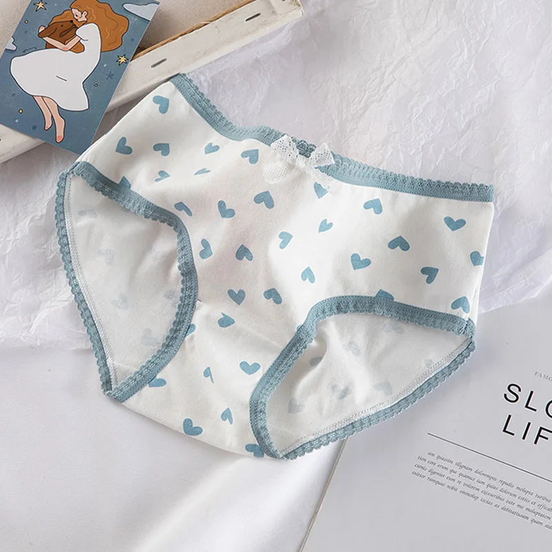 Высококачественные женские трусики Мягкое хлопковое нижнее белье синие