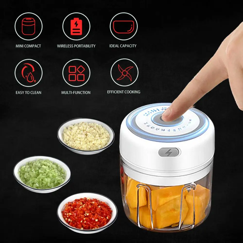 

Electric Food Crusher Mini Garlic Press Garlic Crusher Vegetable Chopper For Kitchen Crushed Garlic Crushed Ginger Crushed Chili
