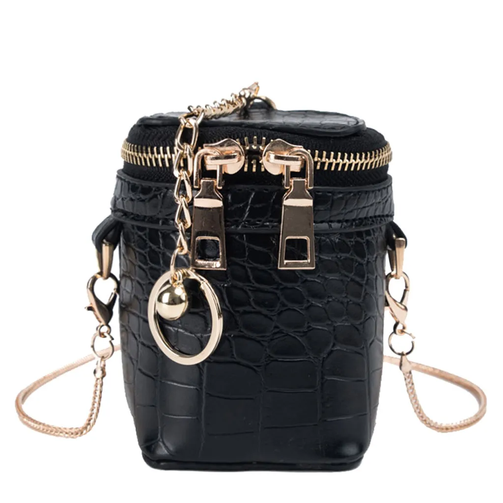 

MAIOUMY Fashion Bucket Bag Women Retro Stone Small Bucket Bag Vintage Chains Crossbody Bag sac femme Solid Mini Shoulder Bag