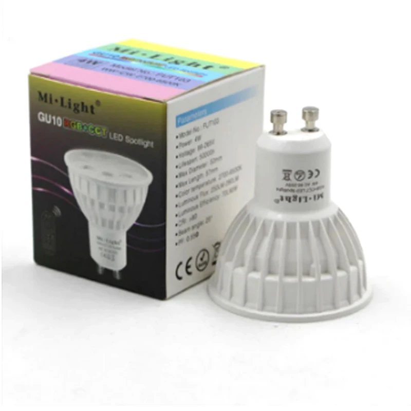 

Mi.Light 2.4G Wireless light rgb bulbs GU10(DC12V MR16)4W RGB+CCT RGBW RGBWW RF Led Lamp 5730 SMD Dimmable full color Spot light