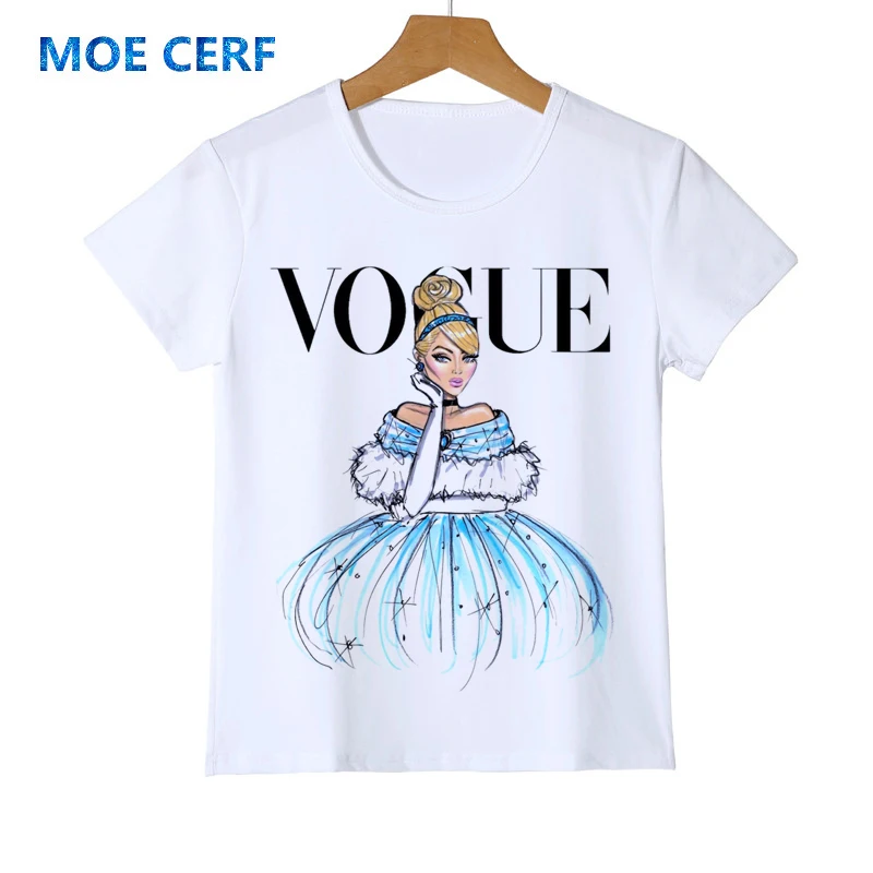 Cartoon Kid T Shirt Children's Tops Tees 3D VOGUE Princess Print Tees Girls& Boys Fashion Queen Tshirt Y42-8 - Цвет: 7