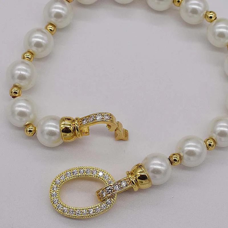 Бесплатная доставка ювелирных украшений Hand-Made натуральные 8-9 мм белый жемчужный