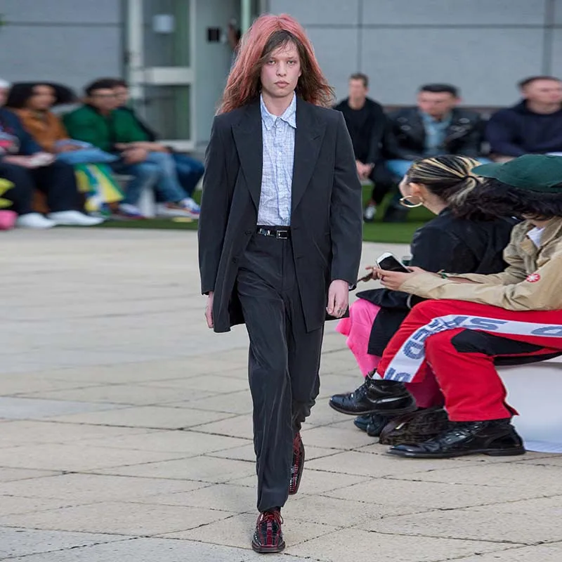 

Мужской однобортный костюм, красивое популярное пальто с длинным рукавом, повседневный цельный топ, приталенный мужской трендовый маленьк...