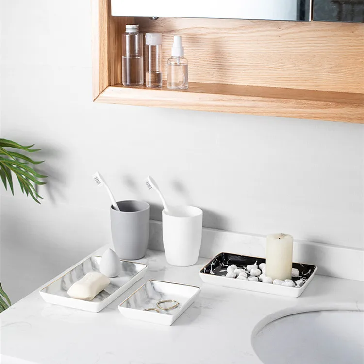 Nordic Ins Ceramic Plate Marble Steak Noodles Tray Creative Jewelry Storage Dishes Gold | Дом и сад