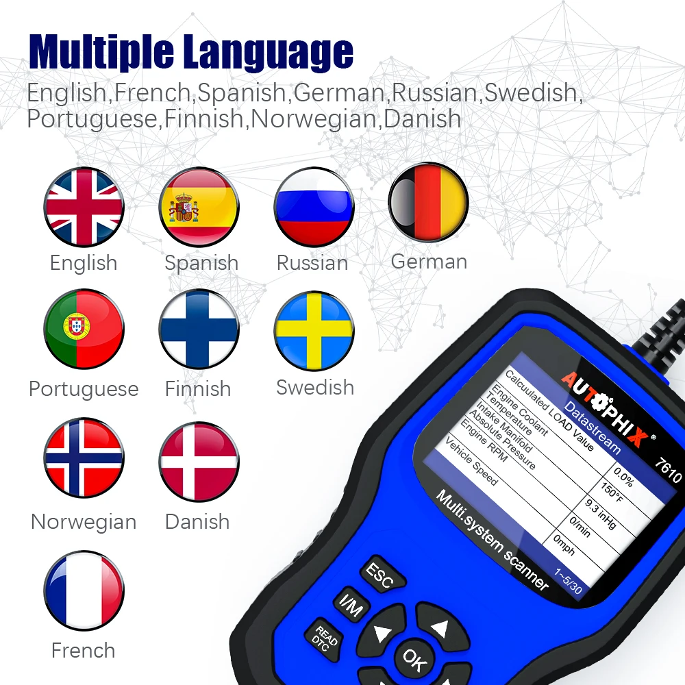 Автомобильный сканер Autophix 7610 OBD2 полная система ODB2 для автомобиля ABS SRS EPB масло DPF