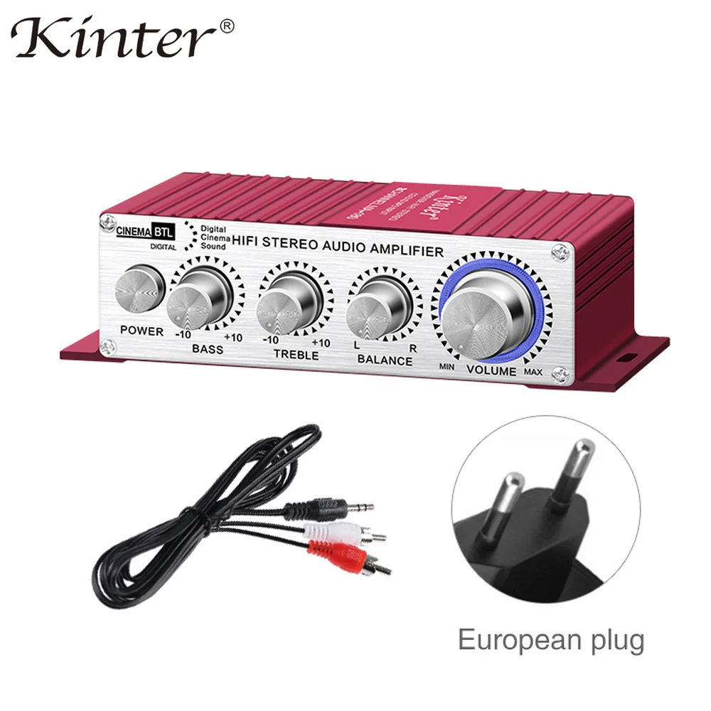 

Kinter Mini Power Amplifier Subwoofer Amplificador Class AB 2 Channel Stereo Audio Sound Amp For Car HiFi Speaker Home Theater