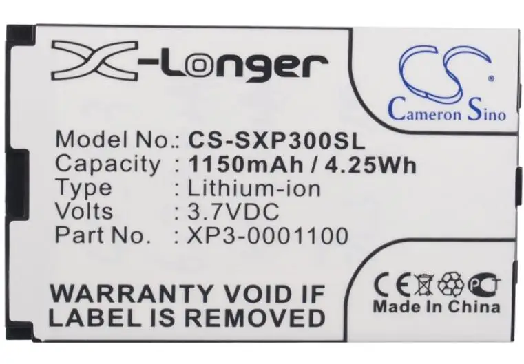 Кэмерон китайско 1150 мА/ч Батарея для аккумуляторную батарею SOCKETMOBILE Sonim XP3 XP3-0001100