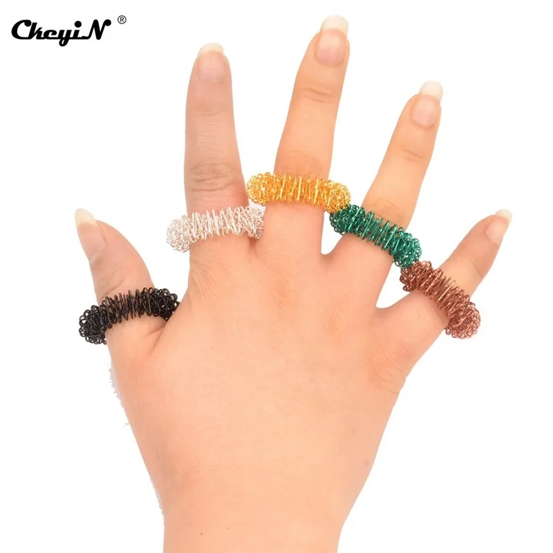 50 шт./лот массажное кольцо для пальцев из нержавеющей стали Китайское