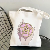 2021 shopper sailor meow pink kawaii bag harajuku women shopping bag canvas shopper bag girl handbag tote shoulder lady bag